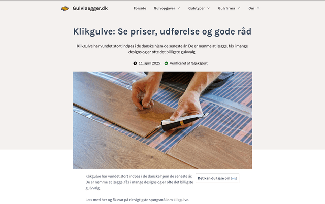 Gulvlægger.dk screenshot