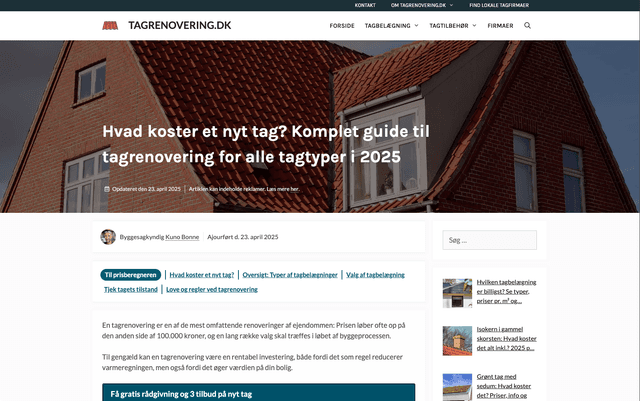 Tagrenovering.dk screenshot